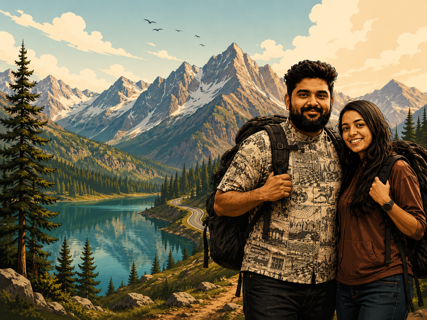 Cinematic travel landscape